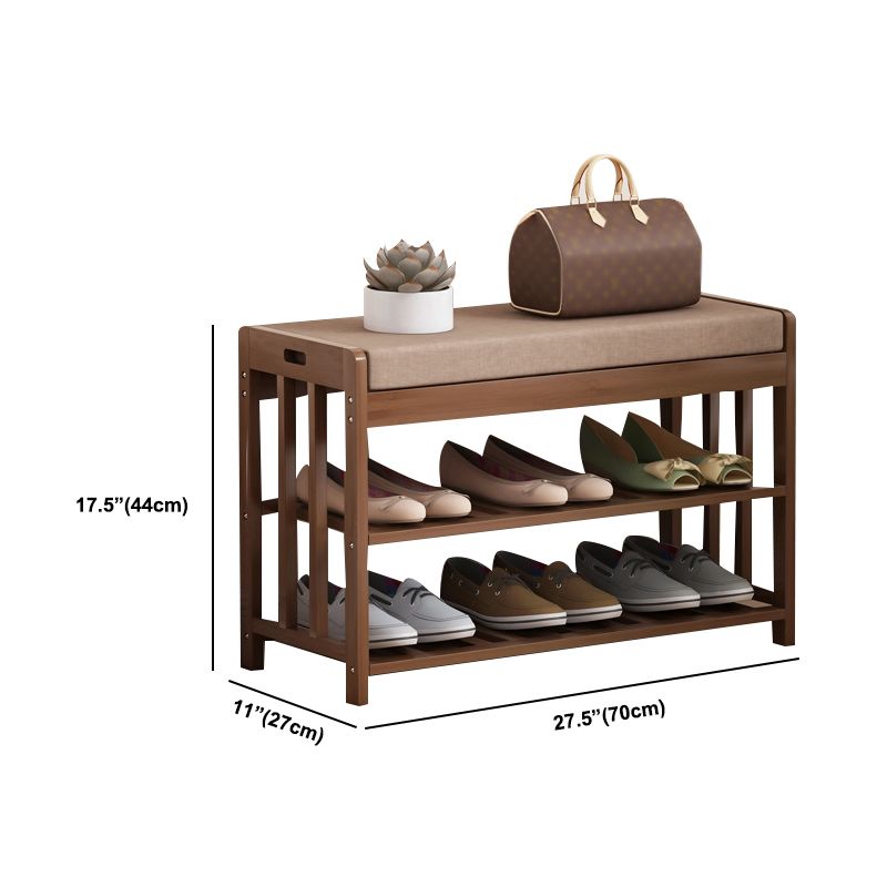 10.6"W Contemporary Entryway Bench Wood Cushioned Seating Bench Clearhalo 'Benches' 'Chairs & Seating' 'furn' 'furn_benches' 'Furniture' 'Living Room Furniture' 1200x1200_c2283495-eb06-4dca-93a2-9ca02b7218b0