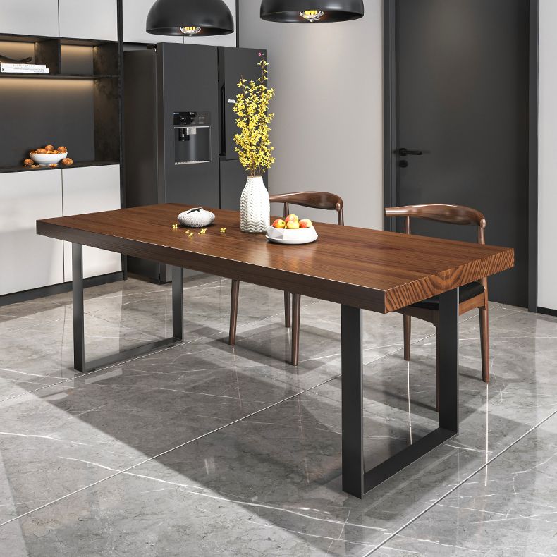 Set di tavoli da pranzo rettangolare industriale 1/4/5/7 PC Dinette in legno marrone