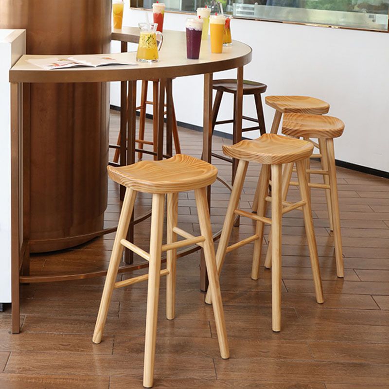 Industrial Armless Backless Counter Stool Wood Bar Stool with Pedal for Cafe Clearhalo 'Bar Furniture' 'Bar Stools' 'bar_stools' 'furn' 'furn_bar_stools' 'Furniture' 'Kitchen & Dining Furniture' 1200x1200_c22b6825-ad75-4520-8408-2265b917e57b