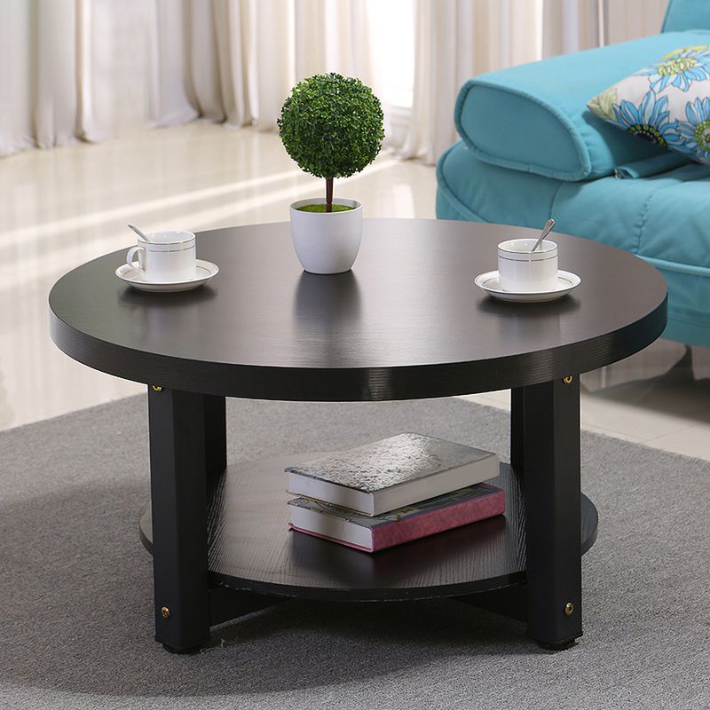 Wood Single Coffee Table No Distressing Coffee Table with Shelf Clearhalo 'Coffee & Accent Tables' 'Coffee Tables' 'coffee_tables' 'furn' 'furn_coffee_tables' 'Furniture' 'Living Room Furniture' 1200x1200_c22bcde0-3167-42ef-b591-65a99f9e8fbd