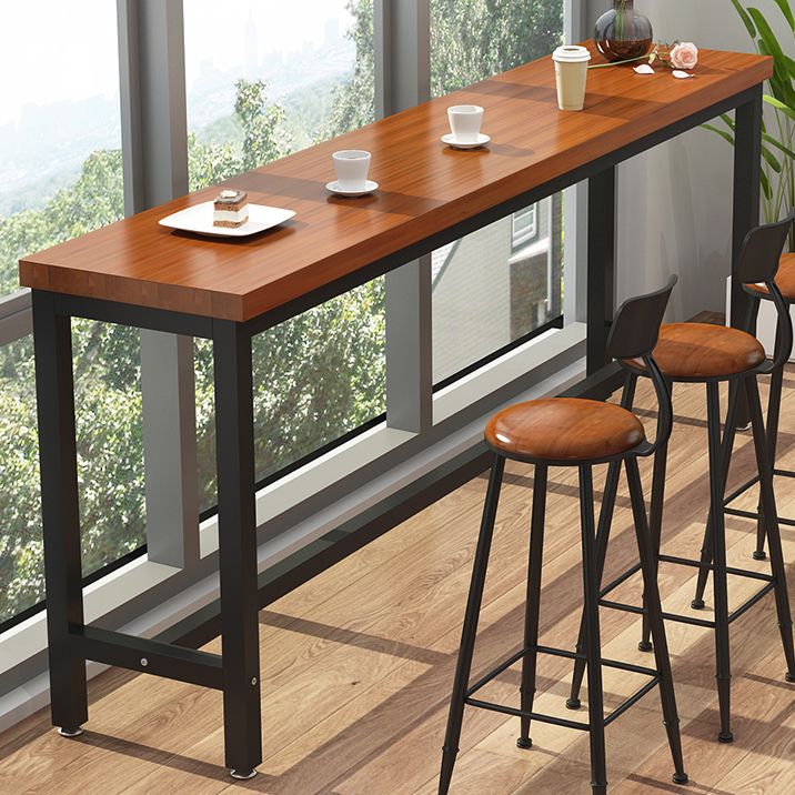 Industrial Bar Table Rectangle Wood Bar Table for Dining Room Clearhalo 'Bar Furniture' 'Bar Tables' 'bar_tables' 'furn' 'furn_bar_tables' 'Furniture' 'Kitchen & Dining Furniture' 1200x1200_c22be141-1678-4f2f-9aba-95e2708c39ff