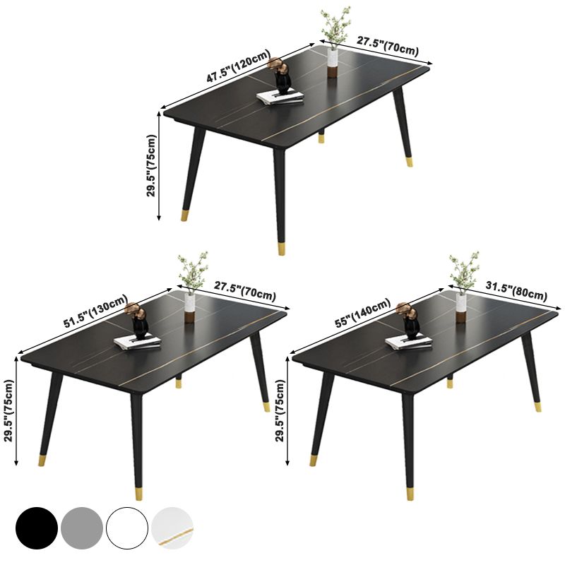 Rectangle Industrial Sintered Stone Dining Table 4 Legs Base Table for Home Clearhalo ' dining_table' 'Dining Tables & Seating' 'Dining Tables' 'furn' 'furn_dining_table' 'Furniture' 'furniture_dining_table' 'Kitchen & Dining Furniture' 'kitchen&dining_furn' 'kitchen' 'kitchen_dining_table' 1200x1200_c22cabe1-0068-4bd5-b788-2392a384c67d