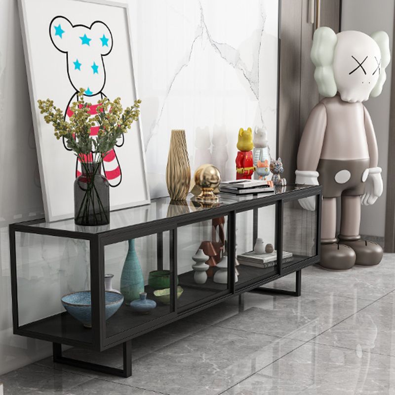 Rectangle Enclosed TV Storage Industrial TV Cabinet with Glass Doors Clearhalo 'furn' 'furn_tv_stands_entertainment_centers' 'Furniture' 'Living Room Furniture' 'TV Stands & Entertainment Centers' 'TV Stands & Media Storage Furniture' 'tv_stands_entertainment_centers' 1200x1200_c22e180e-3402-4287-85f4-c7f0f59663b8