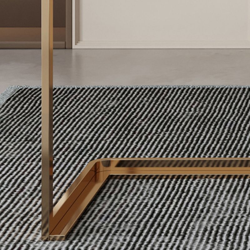 Rectangle Stone Top Bureau bureau Glam Style Writing Bureau avec base en métal pour le bureau