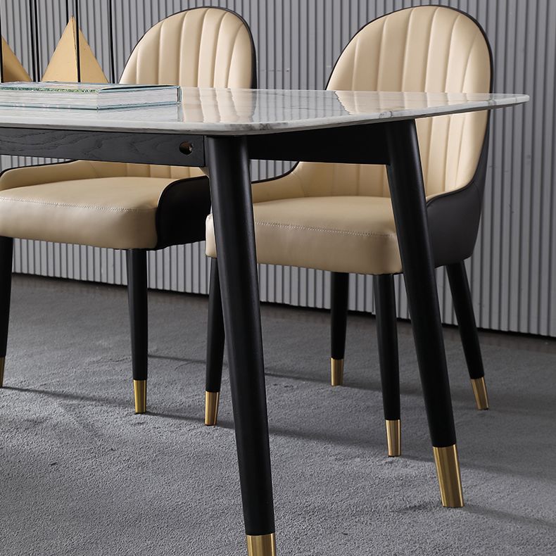 Modern Rectangle Sintered Stone Table Set 1/2/4/5/7 Pieces Dining Set Clearhalo 'Dining Room Sets' 'Dining Tables & Seating' 'dining_room_set' 'furn' 'furn_dining_room_set' 'Furniture' 'Kitchen & Dining Furniture' 1200x1200_c22f938d-7ce8-4a97-98ac-d42df6870c59