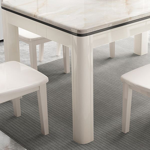 Mid-Century Home Marble Dining Table Rectangle Shape Table with 4 Legs Base Clearhalo ' dining_table' 'Dining Tables & Seating' 'Dining Tables' 'furn' 'furn_dining_table' 'Furniture' 'furniture_dining_table' 'Kitchen & Dining Furniture' 'kitchen&dining_furn' 'kitchen' 'kitchen_dining_table' 1200x1200_c23229e2-3c94-47bf-ab89-4943b50c613b