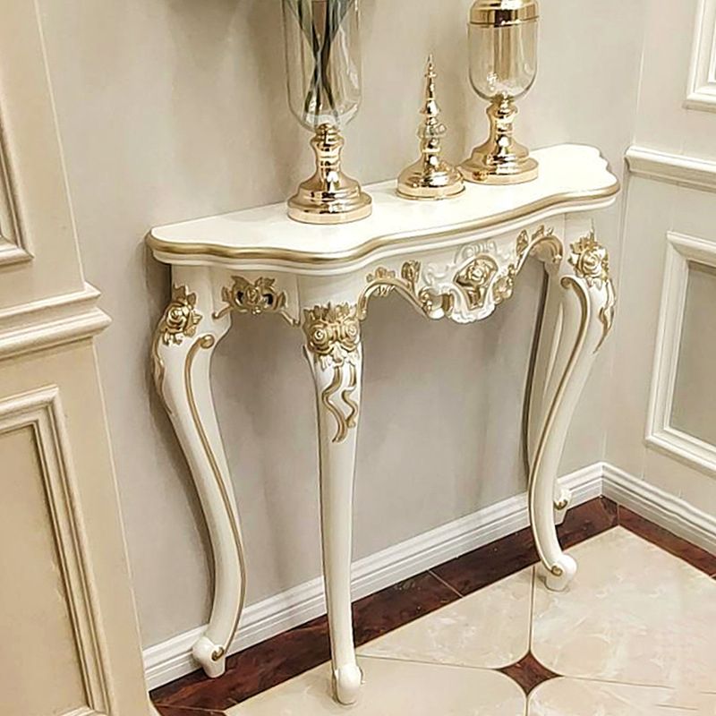 Sala vittoriana 4 gambe in legno in legno in legno di accento console di luna