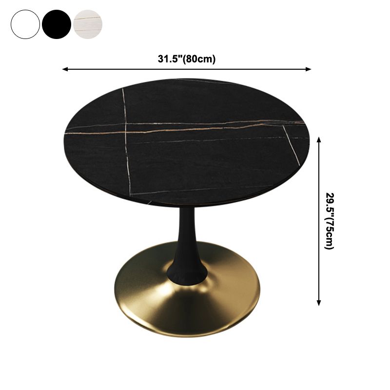 31.5-inch Metal Contemporary Dining Table Round Table for Kitchen Clearhalo ' dining_table' 'Dining Tables & Seating' 'Dining Tables' 'furn' 'furn_dining_table' 'Furniture' 'furniture_dining_table' 'Kitchen & Dining Furniture' 'kitchen&dining_furn' 'kitchen' 'kitchen_dining_table' 1200x1200_c232f1f9-fcea-4ec8-a8f9-cd0aabd12186