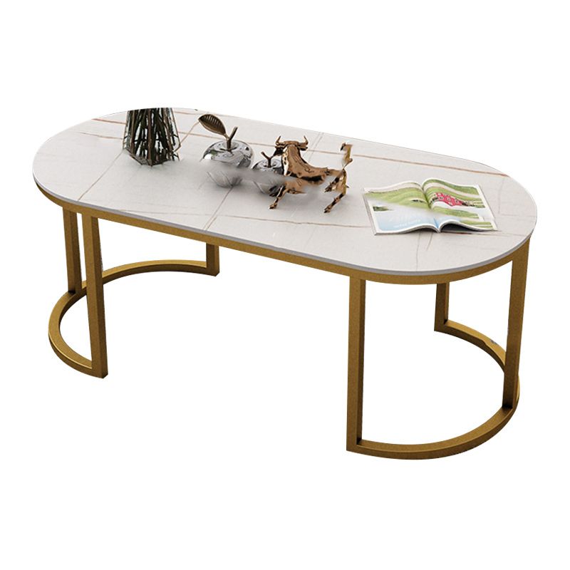 Table de cocktail ovale en pierre Glam Table de cocktail basse simple standard