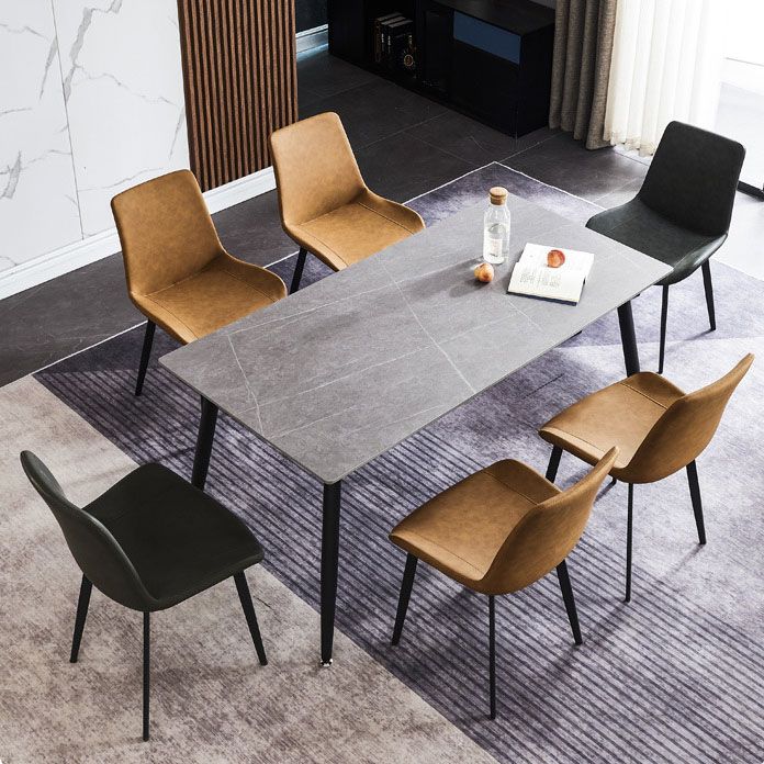 Modern 1/2/4/5/7 Pieces Dining Set Rectangle Stone Dining Table for Kitchen Clearhalo 'Dining Room Sets' 'Dining Tables & Seating' 'dining_room_set' 'furn' 'furn_dining_room_set' 'Furniture' 'Kitchen & Dining Furniture' 1200x1200_c2330f6e-43aa-4d59-8668-dd9f2a05fb08