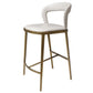 Armless Modern Counter Stool Faux Leather and Metal Counter Bar Stool