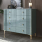 Glam Horizontal Stone Storage Chest Bedroom Chest with Metal Legs
