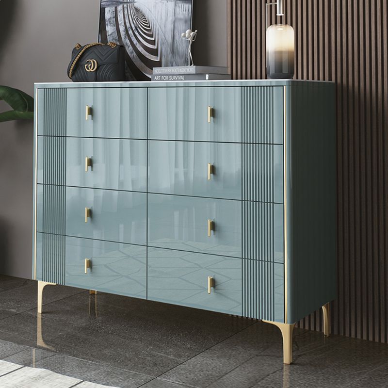 Glam Horizontal Stone Storage Chest Bedroom Chest with Metal Legs