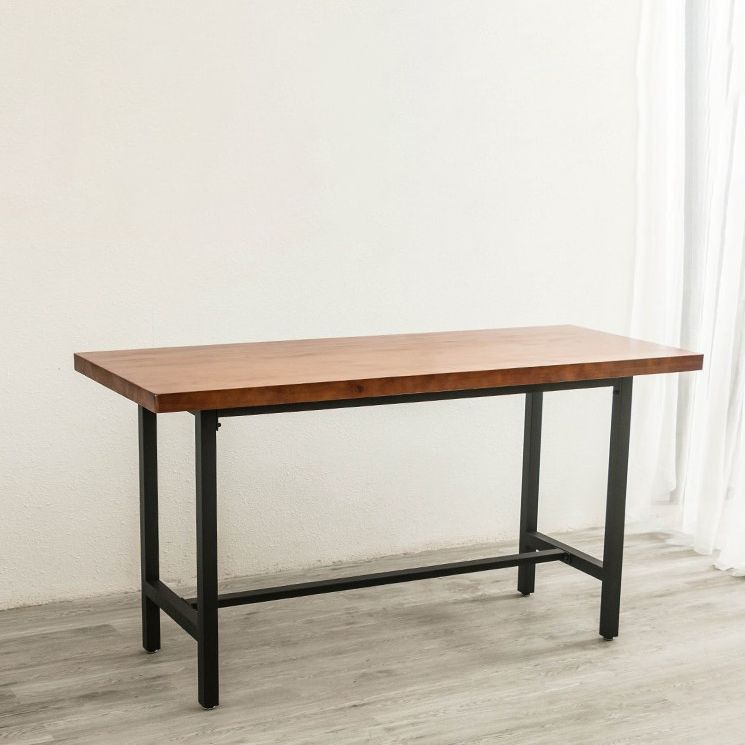 Wood Top Bar Dining Table Traditional Luxury Rectangle Bar Table with Trestle Base Clearhalo 'Bar Furniture' 'Bar Tables' 'bar_tables' 'furn' 'furn_bar_tables' 'Furniture' 'furniture_bar_tables' 'Kitchen & Dining Furniture' 1200x1200_c233b8ab-980e-46dc-a363-a45e4e8fa911