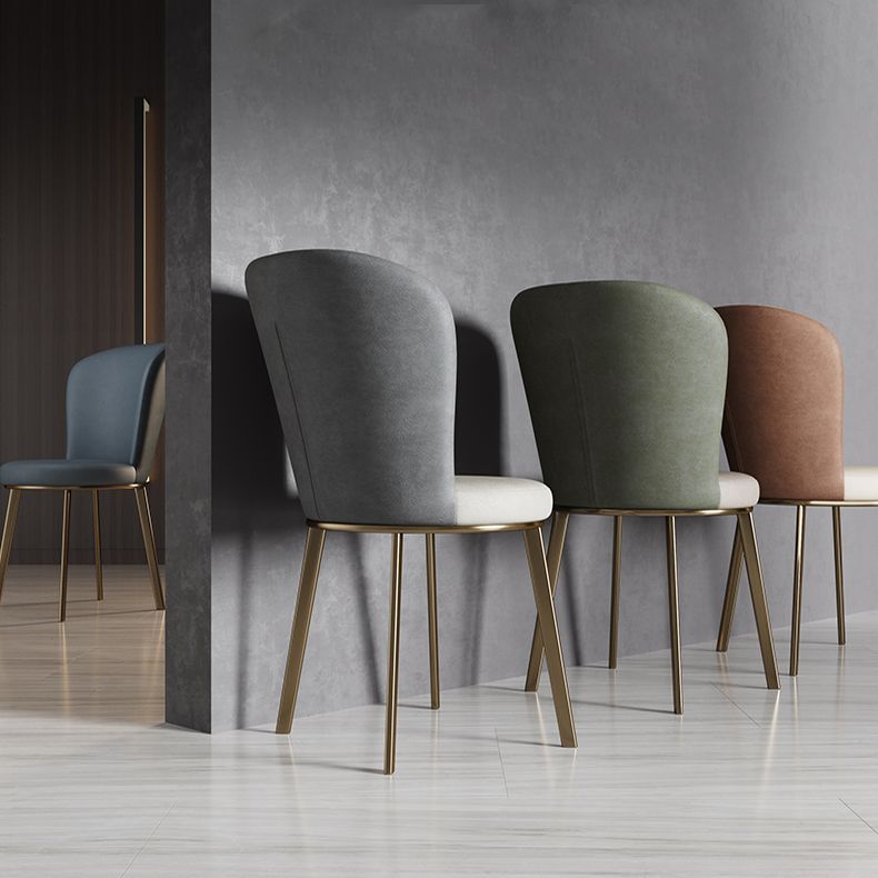 Glam Leather Dining Room Chair Armless Metal Dining Room Chairs for Home Use Clearhalo ' kitchen&dining_furn' 'Dining Chairs' 'Dining Tables & Seating' 'dining_chair' 'furn' 'furn_dining_chair' 'Furniture' 'furniture_dining_chair' 'Kitchen & Dining Furniture' 'kitchen' 1200x1200_c2342253-b866-4a5a-ac9f-f92568c8e4ef