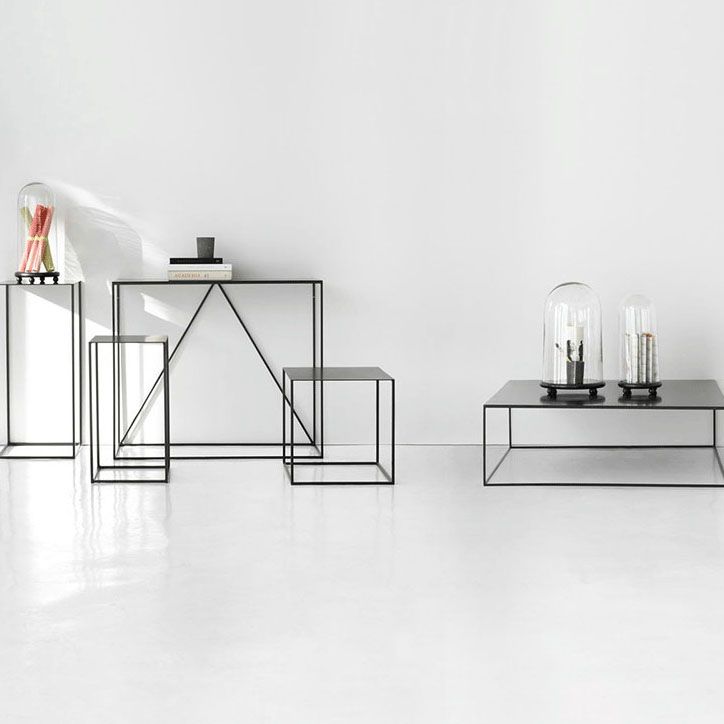 Tabla lateral superior cuadrada de metal 15.75 "Mesa de base de base de marco de alto