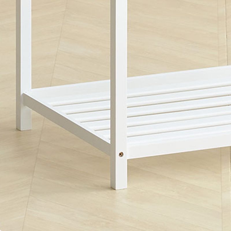 Moderner Glas Top Night Tisch Offener Aufbewahrung Bambus Bett Nachttisch mit Beinen