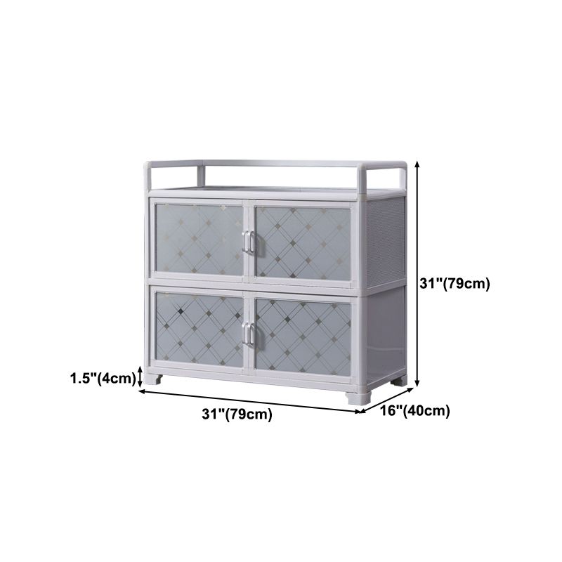 White Metal Contemporary Sideboard Cabinet Dining Room Sideboard Clearhalo 'buffet_sideboard' 'Buffets & Sideboards' 'furn' 'furn_buffet_sideboard' 'Furniture' 'furniture_buffet_sideboard' 'Kitchen & Dining Furniture' 1200x1200_c23879ac-f2c0-424f-8226-5999cd7ba4bd