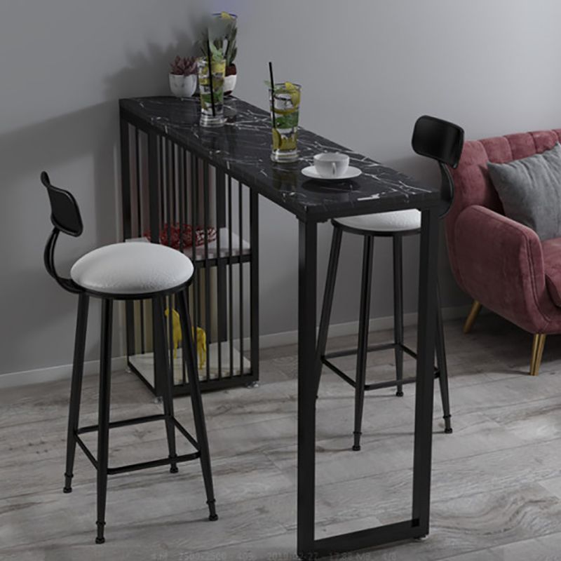 Modern Bar Table 42-inch Height Artificial Marble Top Bistro Table Clearhalo 'Bar Furniture' 'Bar Tables' 'bar_tables' 'furn' 'furn_bar_tables' 'Furniture' 'furniture_bar_tables' 'Kitchen & Dining Furniture' 1200x1200_c2390be9-389b-49e9-a17b-7993c02c4b9a