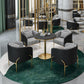 Traditional Luxury Round Dining Table Black Stone Top Table for Home