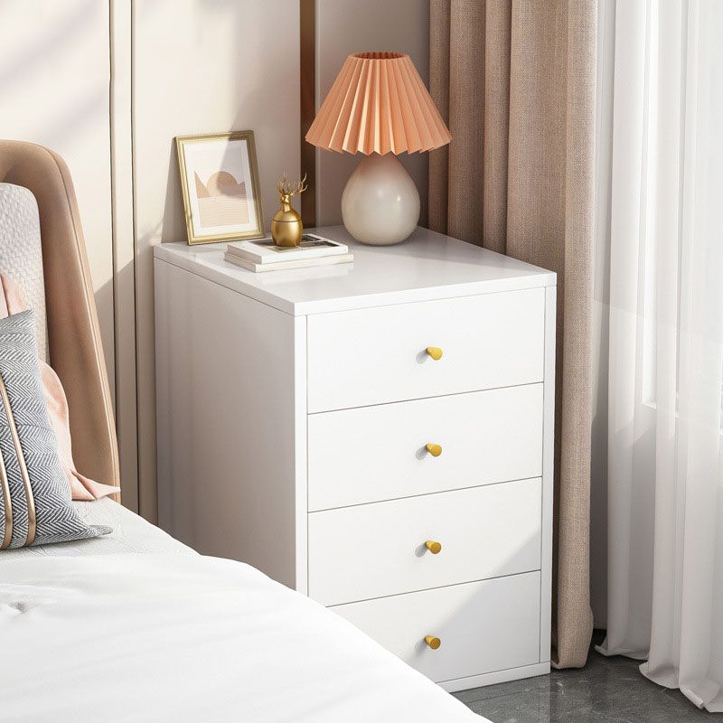 Commode contemporaine verticale en bois blanc avec tiroir