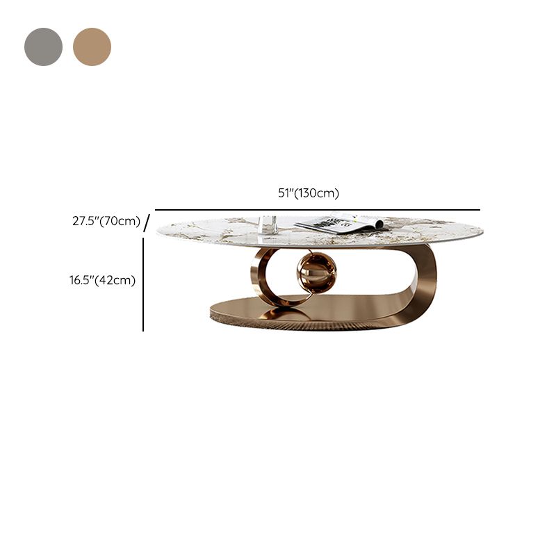 Tavolino top in ardesia glam astratto tavolo da cocktail di caffè ovale