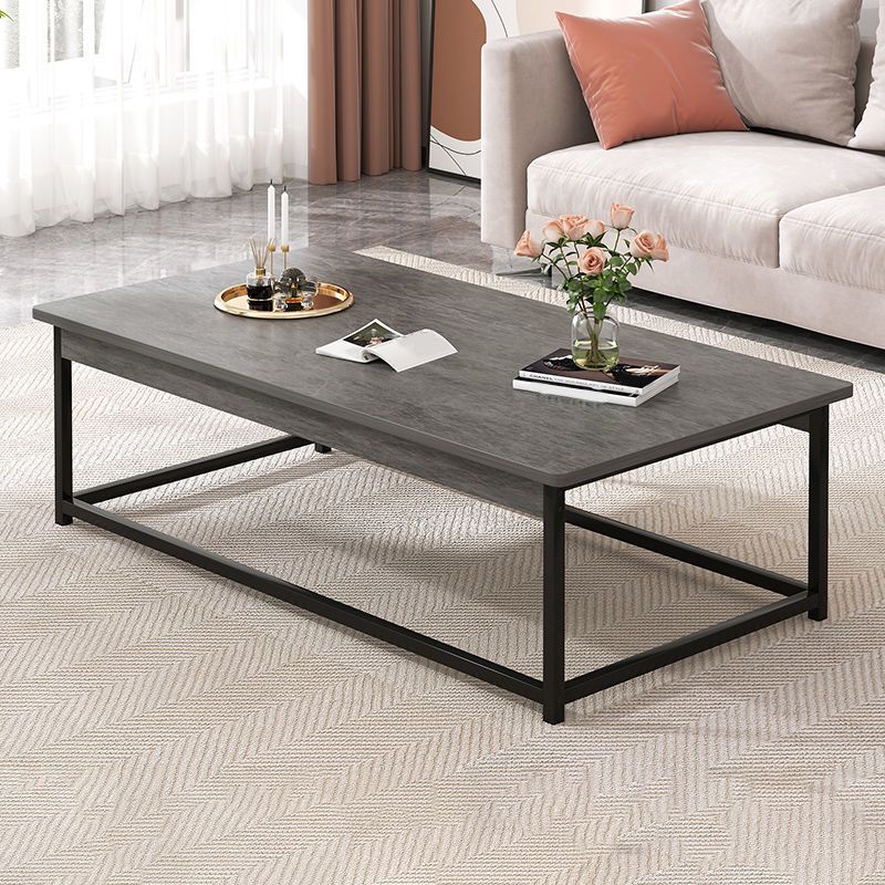 Coffee Table with Rectangular Black/gold Metal Base on 4 Legs Base Clearhalo 'Coffee & Accent Tables' 'Coffee Tables' 'coffee_tables' 'furn' 'furn_coffee_tables' 'Furniture' 'Living Room Furniture' 1200x1200_c2412a2c-b7ea-4646-b9ba-03f29b526a05