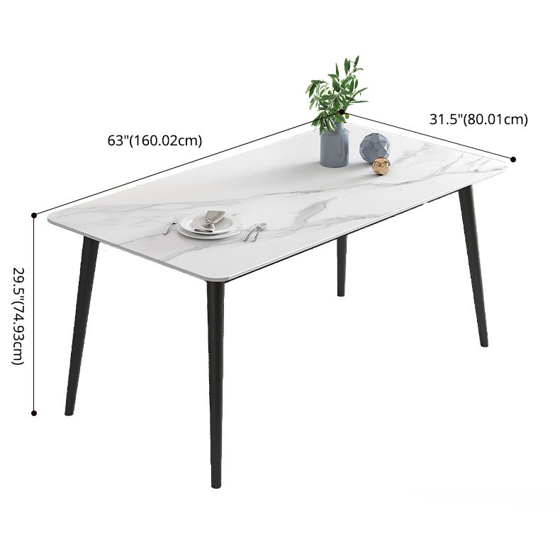 Minimalist White Standard Dining Set Sintered Stone Rectangle Dining Set with 4 Legs Base Clearhalo 'Dining Room Sets' 'Dining Tables & Seating' 'dining_room_set' 'furn' 'furn_dining_room_set' 'Furniture' 'furniture_dining_room_set' 'Kitchen & Dining Furniture' 'kitchen&dining_furn' 'kitchen' 1200x1200_c242c3ef-fd22-48e1-b680-ae2e566f0b06