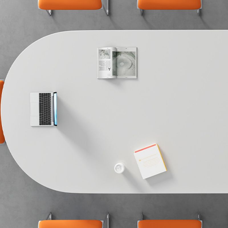 Contemporary Wooden Writing Desk White Oval Office Desk for Office Clearhalo 'furn' 'furn_office_desk' 'Furniture' 'Office Desks' 'Office Furniture' 'office_desk' 1200x1200_c2453b79-8d15-4fa4-820c-c72f81e2d744