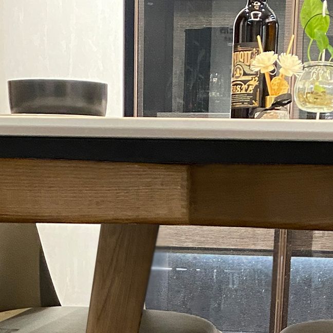 Tavolo da pranzo altezza standard minimalista set con 4 sedie da cucina imbottite