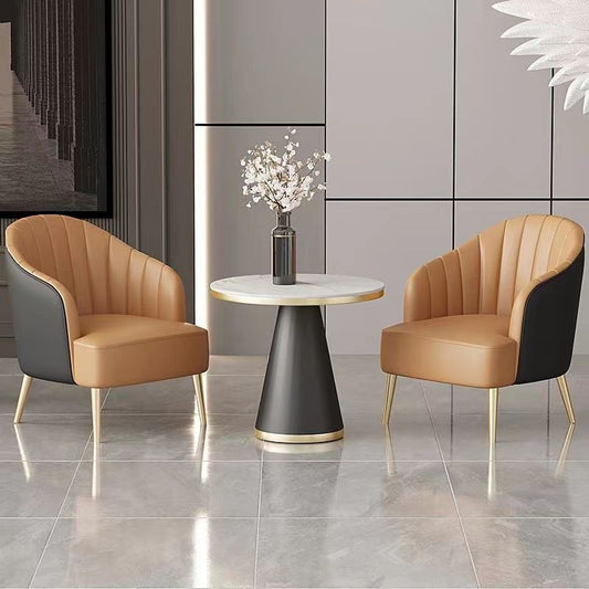 Glam Style 25.6" Wide Sloped Arms Sewn Pillow Back Armchair . Clearhalo 'Accent Chairs' 'accent_chairs' 'Chairs & Seating' 'furn' 'furn_accent_chairs' 'Furniture' 'Living Room Furniture' 1200x1200_c24618dd-6551-4b76-903a-1e25304aca11