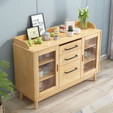 Rubber Wood Dining Server Contemporary Living Room Sideboard with Door Clearhalo 'buffet_sideboard' 'Buffets & Sideboards' 'furn' 'furn_buffet_sideboard' 'Furniture' 'Kitchen & Dining Furniture' 1200x1200_c246a045-576f-4b59-a8e2-29226e882f84
