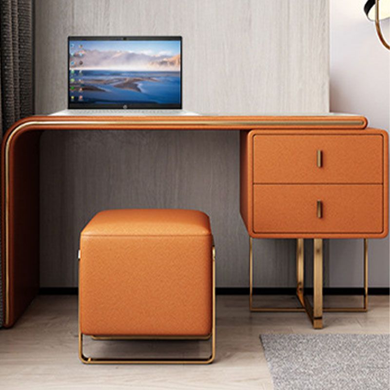 Glam Glam Faux Leather Vanity Dracks Table