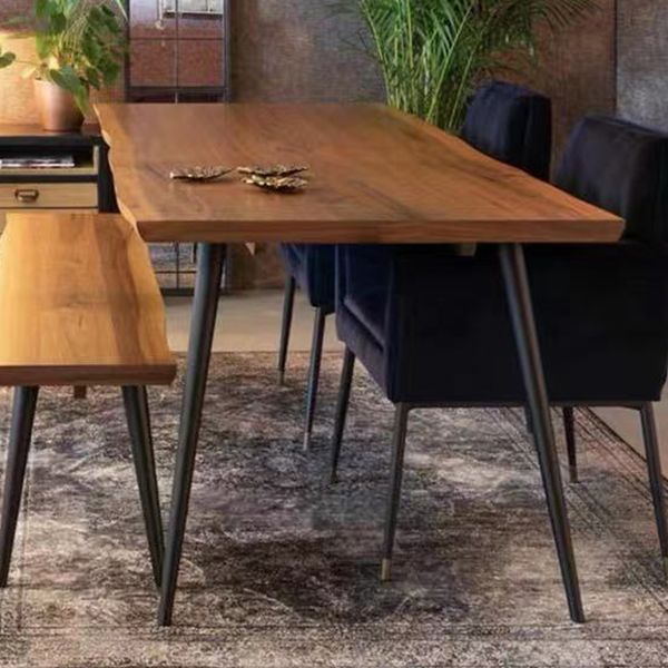 Minimalist Solid Wood Rectangle Shape Dining Table Brown Kitchen Dining Table with 4 Legs Base Clearhalo ' dining_table' 'Dining Tables & Seating' 'Dining Tables' 'furn' 'furn_dining_table' 'Furniture' 'furniture_dining_table' 'Kitchen & Dining Furniture' 'kitchen&dining_furn' 'kitchen' 'kitchen_dining_table' 1200x1200_c247fbbe-66fb-45b5-9c1c-a99581e6c815
