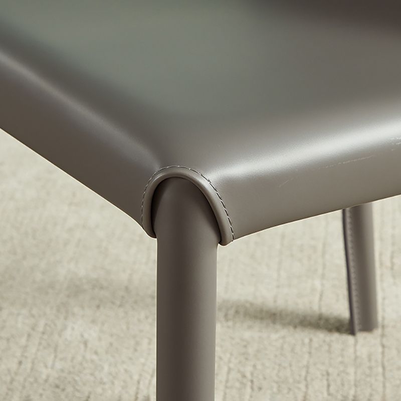 Contemporary Metal Dining Armless Chair Leather Dining Side Chair for Restaurant Use Clearhalo ' kitchen&dining_furn' 'Dining Chairs' 'Dining Tables & Seating' 'dining_chair' 'furn' 'furn_dining_chair' 'Furniture' 'furniture_dining_chair' 'Kitchen & Dining Furniture' 'kitchen' 1200x1200_c2494d87-51cf-442d-bdc8-95fc12803cfb