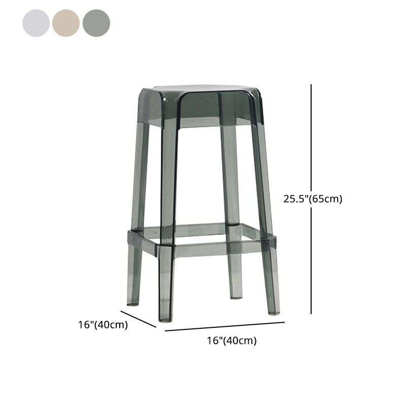 Backless Arm-less Modern Bar Stool Plastic Footrest Square Counter Stool Clearhalo 'Bar Furniture' 'Bar Stools' 'bar_stools' 'furn' 'furn_bar_stools' 'furniture_bar_stools' 'Kitchen & Dining Furniture' 'kitchen&dining_furn' 'kitchen' 'kitchen_furn' Furniture' 1200x1200_c24a13f0-4284-49b3-8557-7c092a2f3110