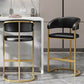Glam Restaurant Leather Stool Matte Finish Metal Footrest Barstool
