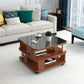 Nordic Glass Top Coffee Table Square Cocktail Table with Caster Clearhalo 'Coffee & Accent Tables' 'Coffee Tables' 'coffee_tables' 'furn' 'furn_coffee_tables' 'Furniture' 'Living Room Furniture' 1200x1200_c24a8eeb-394e-4a39-a774-6654526936aa