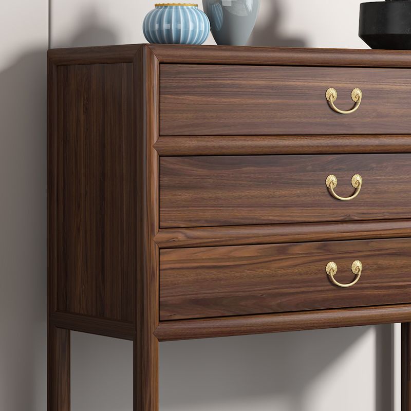 Dark Brown 3 Drawers Chest 14.97" Wide Solid Wood Accent Chest Clearhalo 'Cabinets & Chests' 'cabinets_chests' 'furn' 'furn_cabinets_chests' 'Furniture' 'Living Room Furniture' 1200x1200_c24c0322-dde5-4368-b2b1-0551790f3618