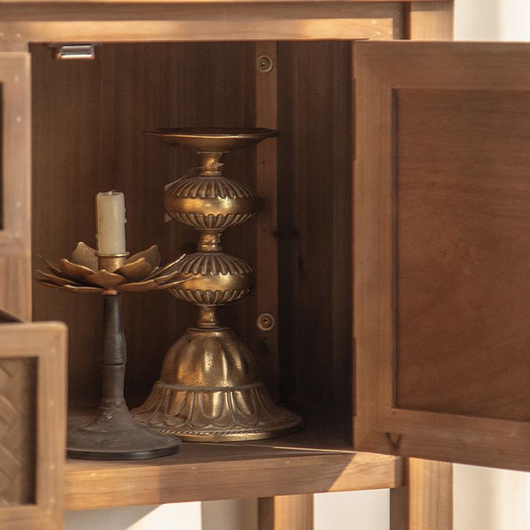 Industrial Solid Wood Side Cabinet Distressed Wood Accent Cabinet