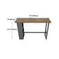Brown Wood Pub Table with Rectangle Table Top Black Trestle Table - 41.3" H Clearhalo 'Bar Furniture' 'Bar Tables' 'bar_tables' 'furn' 'furn_bar_tables' 'Furniture' 'Kitchen & Dining Furniture' 1200x1200_c24c88fd-dd6c-4f3d-9935-d880da3b2dd6