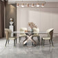 Glossy Gray Dinette Table with Metal Base Traditional Luxury Dining Table for Home Clearhalo 'Dining Tables & Seating' 'Dining Tables' 'dining_table' 'furn' 'furn_dining_table' 'Furniture' 'Kitchen & Dining Furniture' 1200x1200_c24ddd2f-875f-4acc-b190-b02b986e61e6