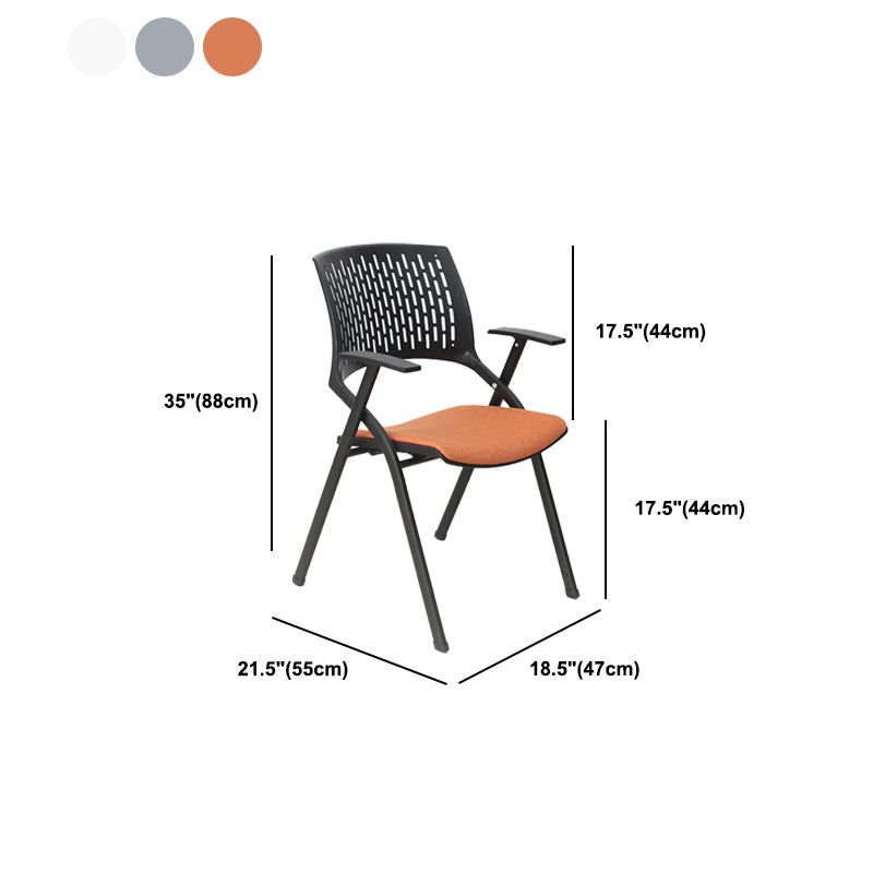 Chaise de bureau contemporaine à bras fixes en plastique, sans roues, chaise de conférence