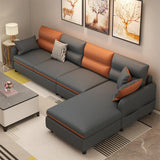 Stain-Resistant Sectionl with Storage Faux Leather 102"  Sectional