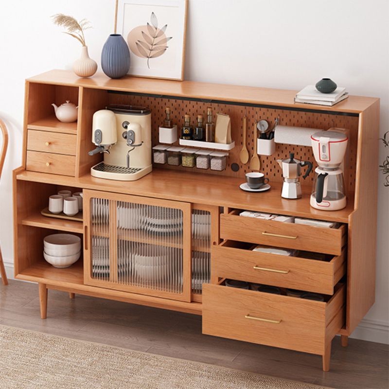 Portes en verre en verre contemporain en bois armoire en porcelaine avec tiroirs