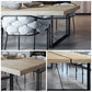 Rectangle Industrial Dining Room Table Pine Solid Wood Table with Black Double Pedestal Clearhalo ' dining_table' 'Dining Tables & Seating' 'Dining Tables' 'furn' 'furn_dining_table' 'Furniture' 'furniture_dining_table' 'Kitchen & Dining Furniture' 'kitchen&dining_furn' 'kitchen' 'kitchen_dining_table' 1200x1200_c24f6e5d-10f7-45c0-838b-566160f84039