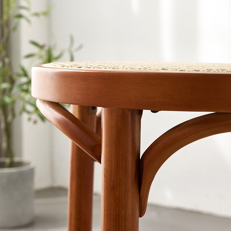Contemporary Wood Bar Stool Armless Round Rattan Seat for Living Room Clearhalo 'Bar Furniture' 'Bar Stools' 'bar_stools' 'furn' 'furn_bar_stools' 'Furniture' 'Kitchen & Dining Furniture' 1200x1200_c252b218-d63b-49c0-a83d-c036149bbd02