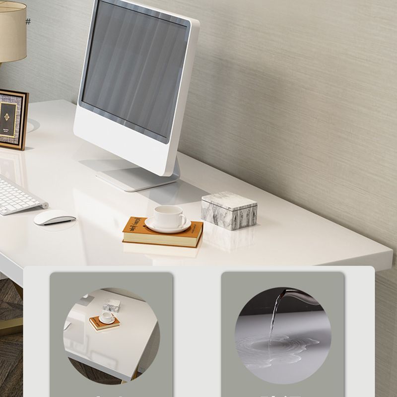 Escritorio de madera sólida Desk White and Gold Desk Pine Tastre