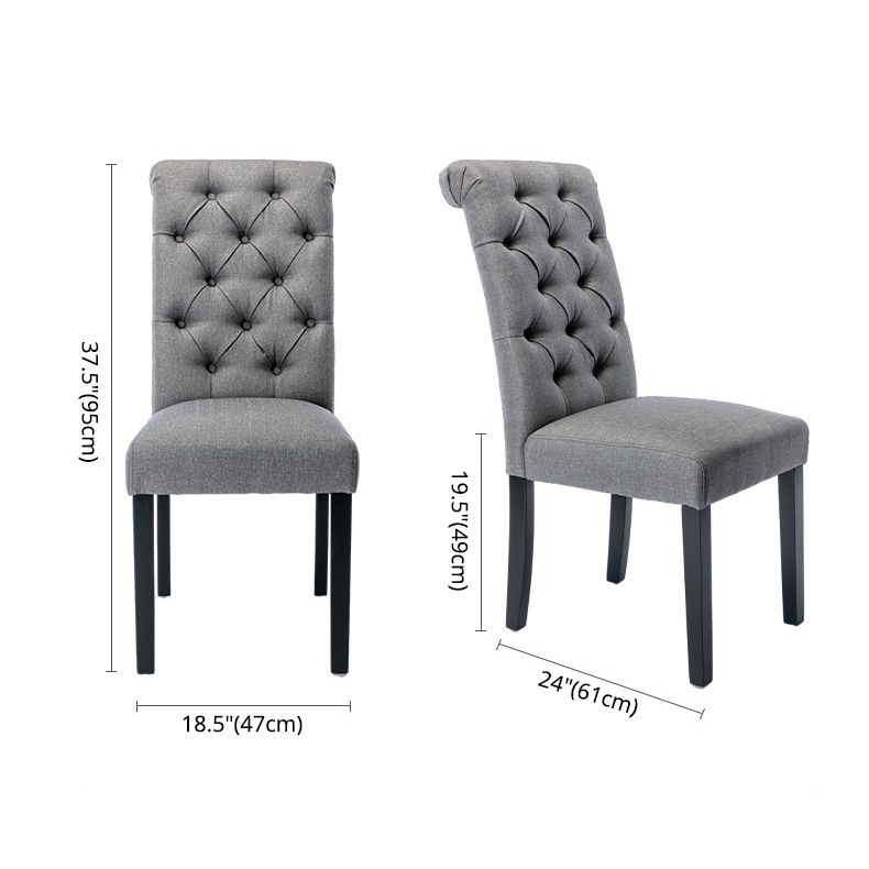 Modern Solid Back Kitchen Dining Side Chair with Black Wood Legs Dining Side Chair Clearhalo ' kitchen&dining_furn' 'Dining Chairs' 'Dining Tables & Seating' 'dining_chair' 'furn' 'furn_dining_chair' 'Furniture' 'furniture_dining_chair' 'Kitchen & Dining Furniture' 'kitchen' 1200x1200_c25495f6-e7b2-4d76-ade4-253f28235574