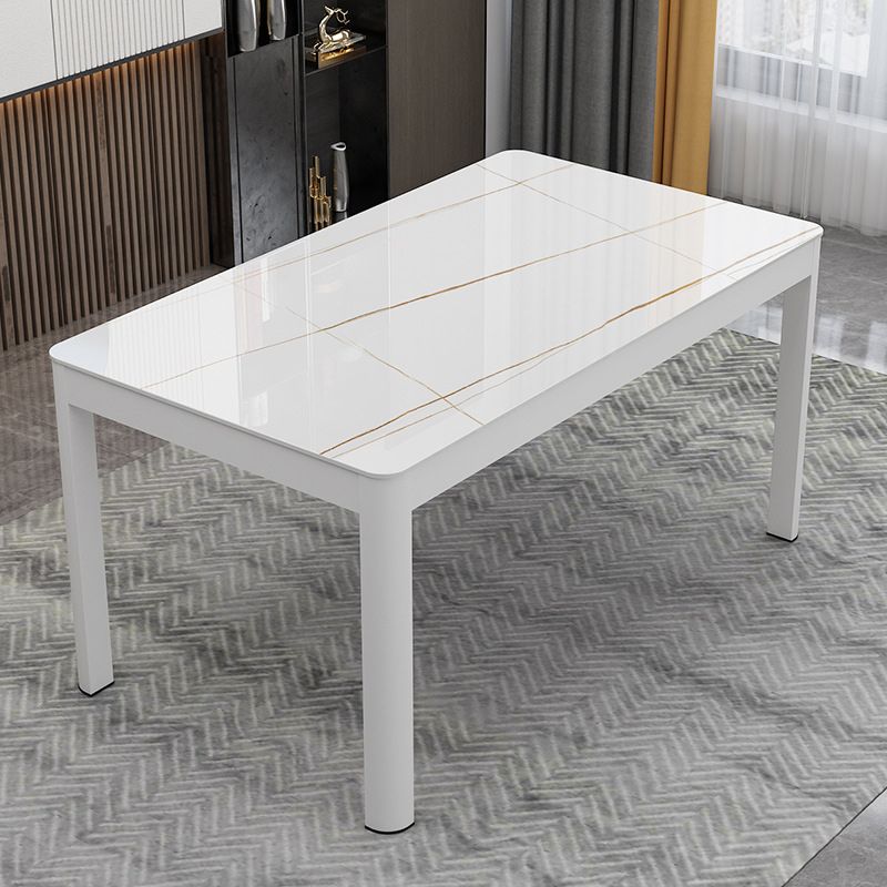 Metal Modern Rectangle Indoor Table Glass Top Table for Dining Room and Kitchen Clearhalo 'Dining Tables & Seating' 'Dining Tables' 'dining_table' 'furn' 'furn_dining_table' 'Furniture' 'Kitchen & Dining Furniture' 1200x1200_c25499ee-20aa-427b-9312-bb644d8f6cbb